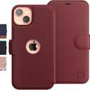 Compatible for iPhone 15 Plus Wallet Case for Women and Men, Case with Card Holder [Slim & Protective] for Apple 15 Plus (6.7), Vegan Leather i-Phone Cover, Cute Phone Case, Burgundy