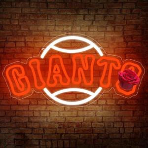 Neon Sign for Wall Decor Baseball Neon Light for Man Cave Sports Fans Birthday Gifts for Men With Baseball Team Sign for Bar Party Dorm Game Room Size16.1 * 12.8inch(ZYLD128) (Orange White)