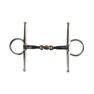 AK Full Cheek Snaffle Bit – Copper Lozenge Sweet Iron Mouthpiece, Stainless Steel Horse Riding & Training Bit AKRS-2614 (Blue/Silver, 4.75'')