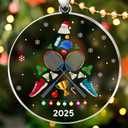 8 x HEXMOZ Badminton Christmas Ornaments 2025 - Cool Badminton Gifts for Boys, Girls - Sports Christmas Ornaments for Fans, Players, Coaches - Acrylic Holiday Ornaments, Gift Exchange Ideas