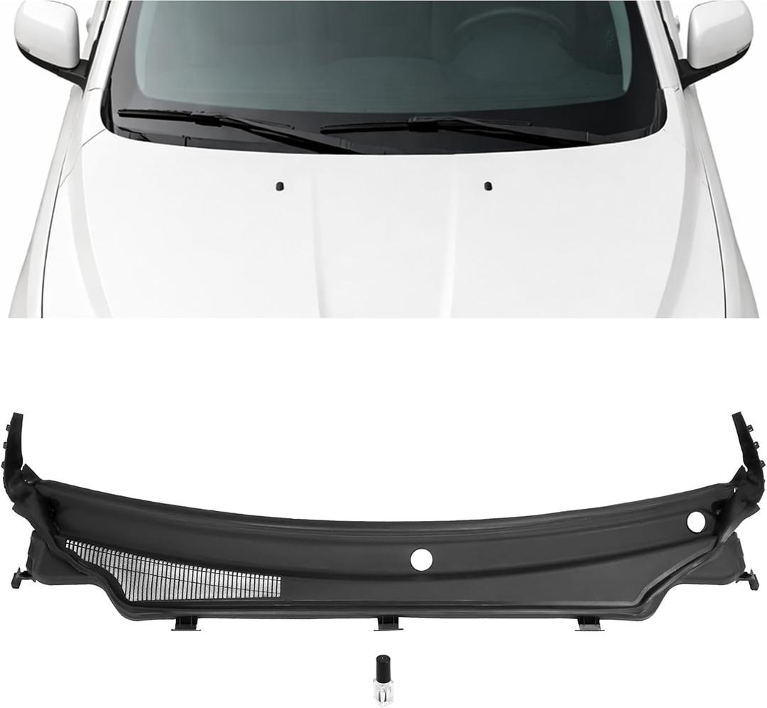 ALMULOO Windshield Wiper Cowl Panel Compatible with 2011-2015 Jeep Grand Cherokee Replacement for 55079197AH CH1271101 Air Inlet Grille Window Panel Cowl Cover Plastic Black