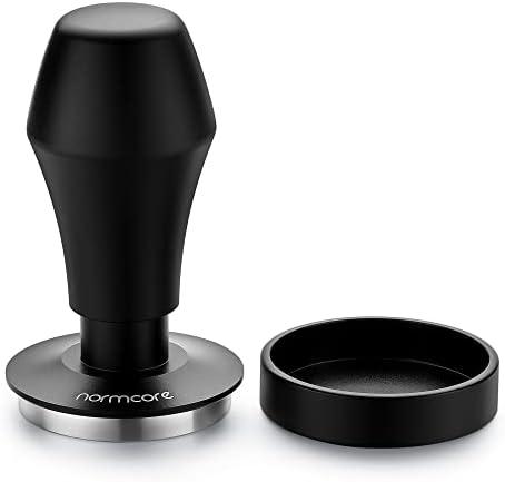 Normcore V4 Coffee Tamper 53.3mm - Spring-loaded Tamper – Barista Espresso Tamper with 15lb / 25lb / 30lbs Replacement Springs - Anodized Aluminum Handle and Stand - Flat Base