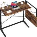 Vantic 31.5" Folding Desk, Foldable TV Tray Table for Eating on Couch, Extra Large TV Dinner Trays, Portable Fold Computer Writing Desk Table for Home Office, Rustic Brown