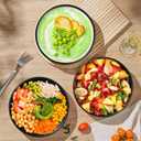Herogo Pasta Bowls Set of 2, 35oz Serving Bowls Set, Deep Stoneware Plates for Serving Pasta, Salad, Noodle, Cereal, Microwave & Dishwasher Safe, Matte Black