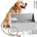 PAUQEWIE 2Gal Automatic Dog Water Bowl Dispenser Auto Fill Dog Waterer Outdoor Livestock Water Trough Drinking Feeder for Large Breed Dogs Chicken Cat Horse Poultry Farm Animal