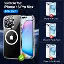 xiwxi for iPhone 16 Pro Max Case, [Compatible with Magsafe], with Screen Protector+Camera Protector, [Military-Grade Drop Protection], Anti-Yellowing Magnetic Phone Case-Clear
