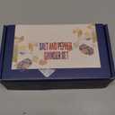 Haomacro Wood Salt and Pepper Grinder Mills Set, Classic Manual Pepper Grinder Salt Grinder Refillable Pepper Mill Sets with Acrylic Visible Window Adjustable Ceramic Grinding Rotor 6.5inch 2 Pack