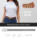 Bbonlinedress Womens Waist Belts for Jeans Pants Dresses Fashion Ladies Leather Belts with Gold Buckle (S)