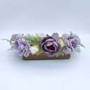 Faylay Rose Floral Crown Wedding Bridal Headpiece Flower Headband for Women (HH68-4-Purple)