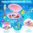 Pool Toys, 31Pcs Mermaid Toys Diving Toys with Shell Treasure Chests and Storage Bag, Swimming Pool Games Summer Water Toy Gift Set for Kids Toddlers Girls Boys
