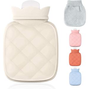 Redify Small Hot Water Bottle Bag for Hot & Cold Compress with Cover,Microwave Heating Soft Environment-Friendly Silicone for Babies Kids,Mini Hot Wate Bottle for Travel and Pain Relief,Holiday Gifts