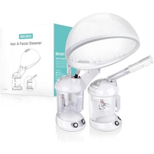 EZBASICS Hair Steamer 2 in 1 Ion Facial Steamer with Extendable Arm Table Top Hair Humidifier Hot Mist Moisturizing Facial Atomizer Spa Face Steamer Design for Personal Care Use at Home 1 Pack + 2Uses