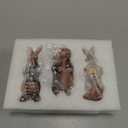 Lartiso Deco Garden Statues Bunny Polyresin Statue,Three Cute Rabbits Standing,Animal Decoration Indoor and Outdoor,for Home Garden Patio