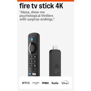 Amazon Fire TV Stick 4K (newest model) with AI-powered Fire TV Search, Wi-Fi 6, stream over 1.8 million movies and shows, free & live TV