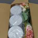 Domensi 6 Sets Wedding Centerpiece for Table Decoration Blush Pink Artificial Fake Rose Flower with Metal Vase Faux Silk Rose Bouquet Floral Arrangement for Bridal Shower Home Dining