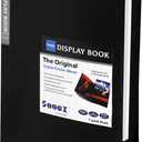 Sooez 30-Pocket Binder with Plastic Sleeves 9x12 (Black), Heavy Duty Art Portfolio Folder with Clear Sheet Protectors, Display 60 Pages, Presentation Book for Artwork, Document Organizer Binder