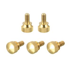 uxcell 5Pcs Knurled Thumb Screws, M4x8mm Brass Shoulder Bolts Stepped Grip Knobs Fasteners for PC, Electronic, Mechanical