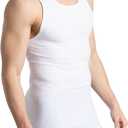 Fruit of the Loom Men's Sleeveless Tag Free Moisture Wicking Tank A-Shirt (White, XL)