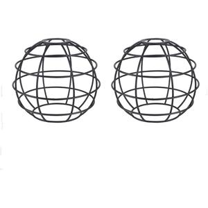 Set of 2 Industrial Vintage Rustic Bulb Covers| DIY Farmhouse Metal Wire Cage for Hanging Pendant Lighting | Light Fixture Lamp Guard| Lampshade Replacement Accessories (Globe)