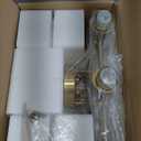 3-Light Gold Bathroom Light Fixtures, Modern Bathroom Vanity Light with Clear Glass Shade, Brushed Gold Bath Wall Mount Lights, Wall Lamp for Mirror Kitchen Bedroom Hallway Living Room Hallway