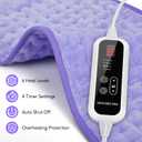 Heating Pad for Back Pain Relief - 33"x17" Extra Large Electric Heat Pad,6 Heat Settings &4 Auto Off, Machine Washable,Overheat Protection,for Shoulders,Neck,Period Cramps,Gifts for Women Mom [Purple]