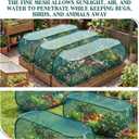 Threehoney 4 Pcs 35'' x 14'' x 16'' Pop up Garden Mesh Plant Cover Outdoor Plant Protector Garden Row Raised Bed Cover with Ground Nails Crop Cage Net for Seedlings Vegetable Fruit Herbs (Dark Green)