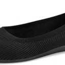 Womens Ballet Flats Slip On Knit Pumps Ballerina Round Toe Solid Color Ballet Shoes Ladies Casual Daily Comfortable Work Dress Shoes Lightweight Walking Sandals, Size US 2 Little Kid