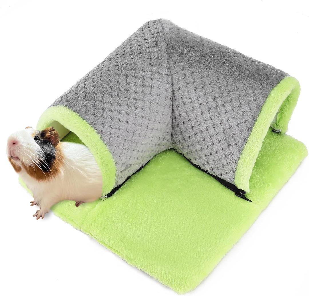 Guinea Pig Hideout Tunnel for Cage Washable Fleece Tubes Removable for Small Animal Winter