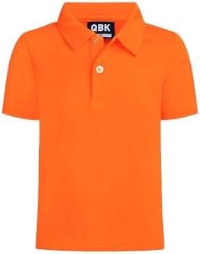 QBK Toddler to Youth Boys' Performance Polo Kids Collared Golf Shirt School Uniform, S
