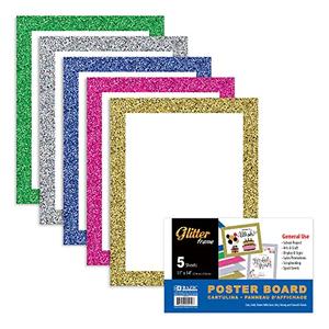 BAZIC Poster Board Glitter Color 11" X 14", Sparkling Frame Colored Poster Board Paper for Christmas Wedding Birthday Craft Project (1 Pack), 1-Pack
