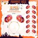 Jexine 12 Pcs Halloween Pompom Headband Hair Tinsel Hair Accessory Wrapped Ponytail Headwear Feather Headband for Women Cos (Colorful)