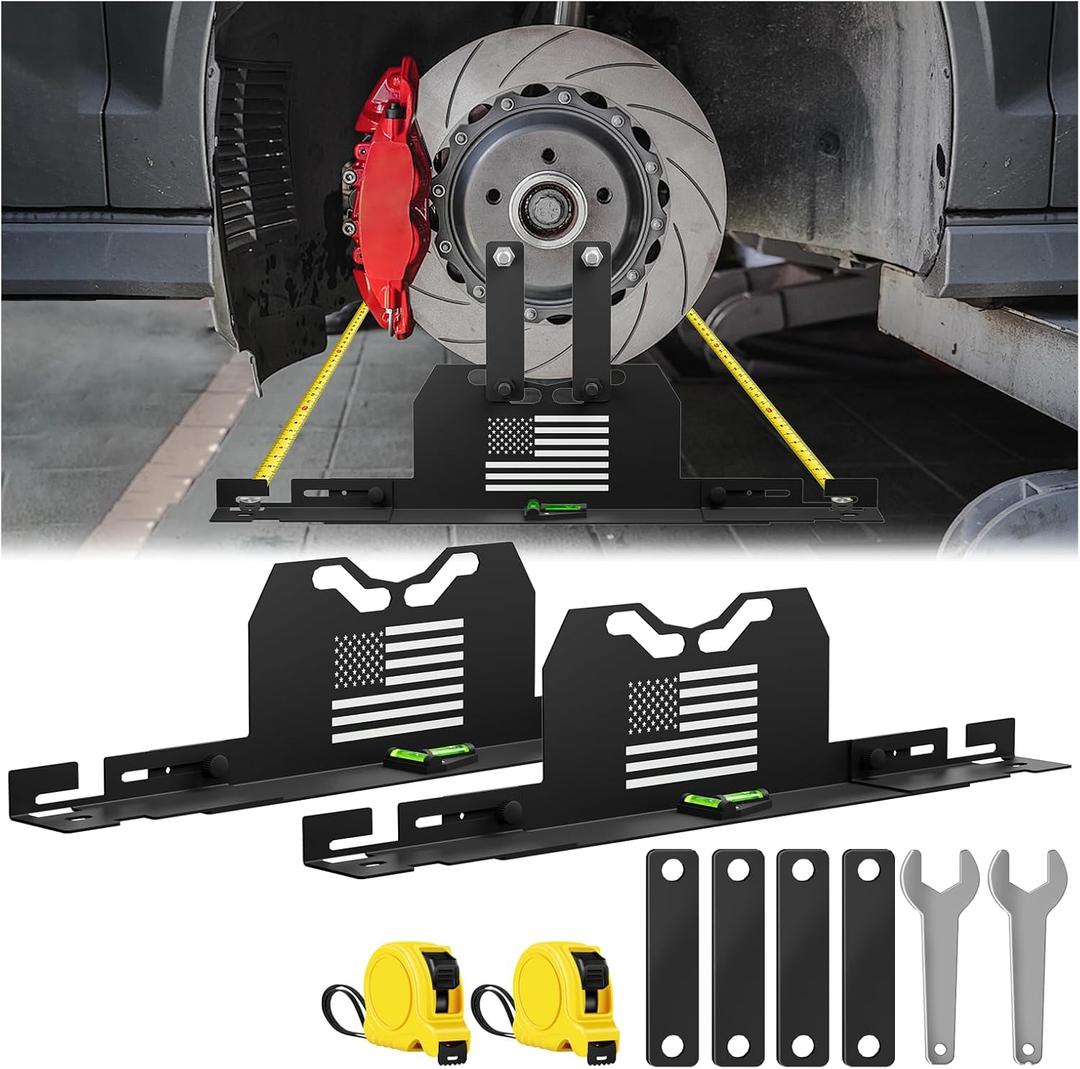 2025 Upgraded Wheel Alignment Tool, 2 PCS Toe Alignment Tool Plates Without Removing Calipers, Wheel Alignment Kit with 2 Measuring Tapes, Compatible with Most Cars and SUVs, S
