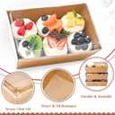 Ocmoiy 8 x 6 Inch Paper Charcuterie Boxes with Clear Lids, 20 Pack Disposable Take Out Paper Deli Food Containers Brown Bakery Boxes for Cake Slice, Cupcakes, Sandwiches, Cocoa Bombs