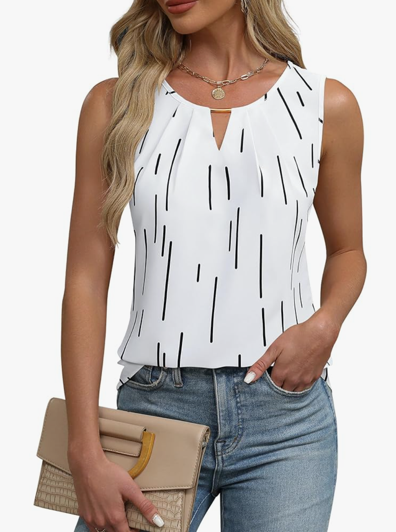 Blooming Jelly Womens Summer Tank Top Sleeveless Business Casual Outfits 2025 Basic Loose Dressy Work Shirt Small