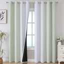 Estelar Textiler Sage Green and Greyish White Gradient Blackout Curtains for Bedroom, Thermal Insulated Ombre Blackout Drapes, Room Darkening Energy Saving Curtains for Living Room,52Wx84L,2 Panels