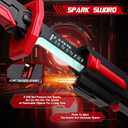 Cyberpunk Spark Sword Toys- 31.5inch 8 Colors RGB LED Light, Mist Spray, Cool Spark, Smart Hit Sound Interaction