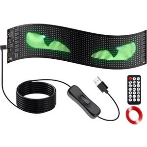 Generic Devil Eye Led Lights for Car Windshield, Flexible Design, Remote App Control, Programmable 3.6 X 14.7 in, USB Powered