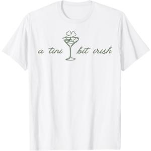 A Tiny Bit Irish Lucky Irish Girls St Patricks Day Cocktail T-Shirt, X-Lrge