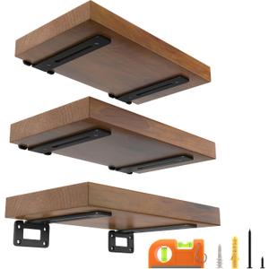 LEOPO 6 Inch 6 Pack Openwork T Shelf Brackets for DIY Floating Shelf,1/5 Inch Thick Heavy Duty Metal Shelf Bracket,L Brackets for Shelves Support