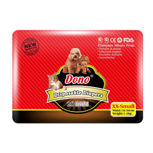 Dono Disposable Dog Diapers (20), Dog Wraps for Male Dogs with Wetness Indicator, Super Absorbent Doggy Diapers for XX-Small