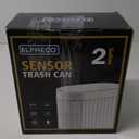 ELPHECO Automatic Motion Sensor Trash Can - 2 Gallon Slimline for Bathroom, Bedroom, Kitchen, Office - White with Gold Trim