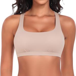 Werkiss Wireless Bralettes Natural Lift Racerback Bras for Women No Underwire Light Support Sports Bra (L)