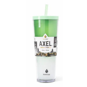 Manna™ Axel™ Plastic Tumbler & Straw Set - Green