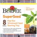 Burpee SuperSeed Windowsill Seed Starting Tray| 8 XL Cell| Seed Starter Tray|Reusable & Dishwasher Safe| for Starting Vegetable Seeds, Flower Seeds & Herb Seeds| Window Garden Seed Starting Kit| Green