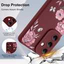 for Samsung Galaxy S24 Case, Cute Flower Floral Butterfly Design for Women Girls Soft TPU Protective Phone Case Slim Fit Shockproof Phone Cover - Wine Red Rose