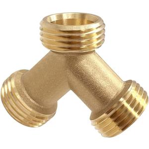 Joywayus Brass 3/4" GHT Male Y Shaped Connector for Steam Dryer and Washing Machine Hoses 