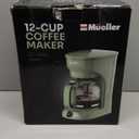 MUELLER HOME 12-Cup Drip Green Coffee Maker, Borosilicate Carafe, Auto-Off, Reusable Filter, Anti-Drip, Keep-Warm Function, Clear Water Level Window, Green Kitchen Accessories & Dcor