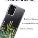 Unov Case Compatible with Galaxy A03s 4G LTE Clear with Cactus Flavors Girly Design Soft TPU Shock Absorption Slim Embossed Pattern Protective Back Cover