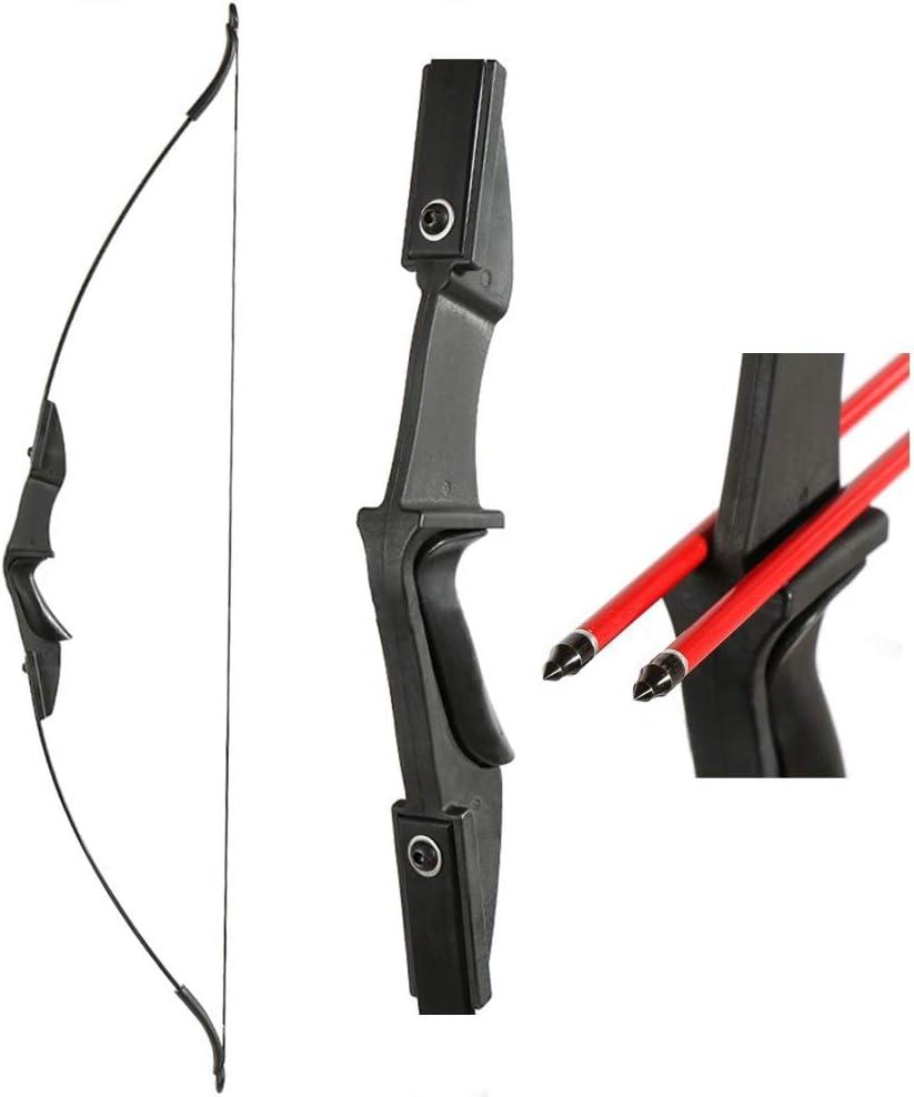 TOPARCHERY Archery 57" Takedown Youth Recurve Bow Hunting Black Long Bow for Beginner Teenagers Right Left Hand Black - Draw Weight 20lbs 30lbs 40lbs