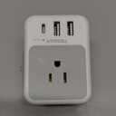 Surge Protector Wall Outlet Extender, TESSAN Multi Plug Outlet Splitter with 3 USB Charging Blocks(1 USB C), Multi Plug Wall Charger for Home, Office, School, College Dorm Essentials (Grey)